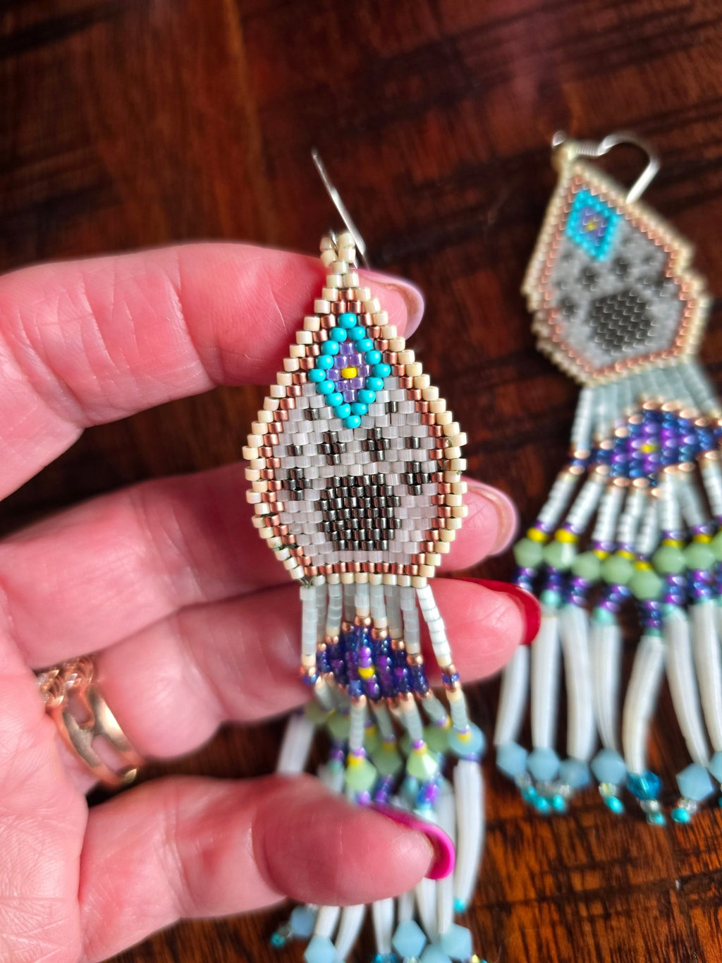 product_beaded jewelry - shop_name Li Moosh Shway Hummingbird Studio