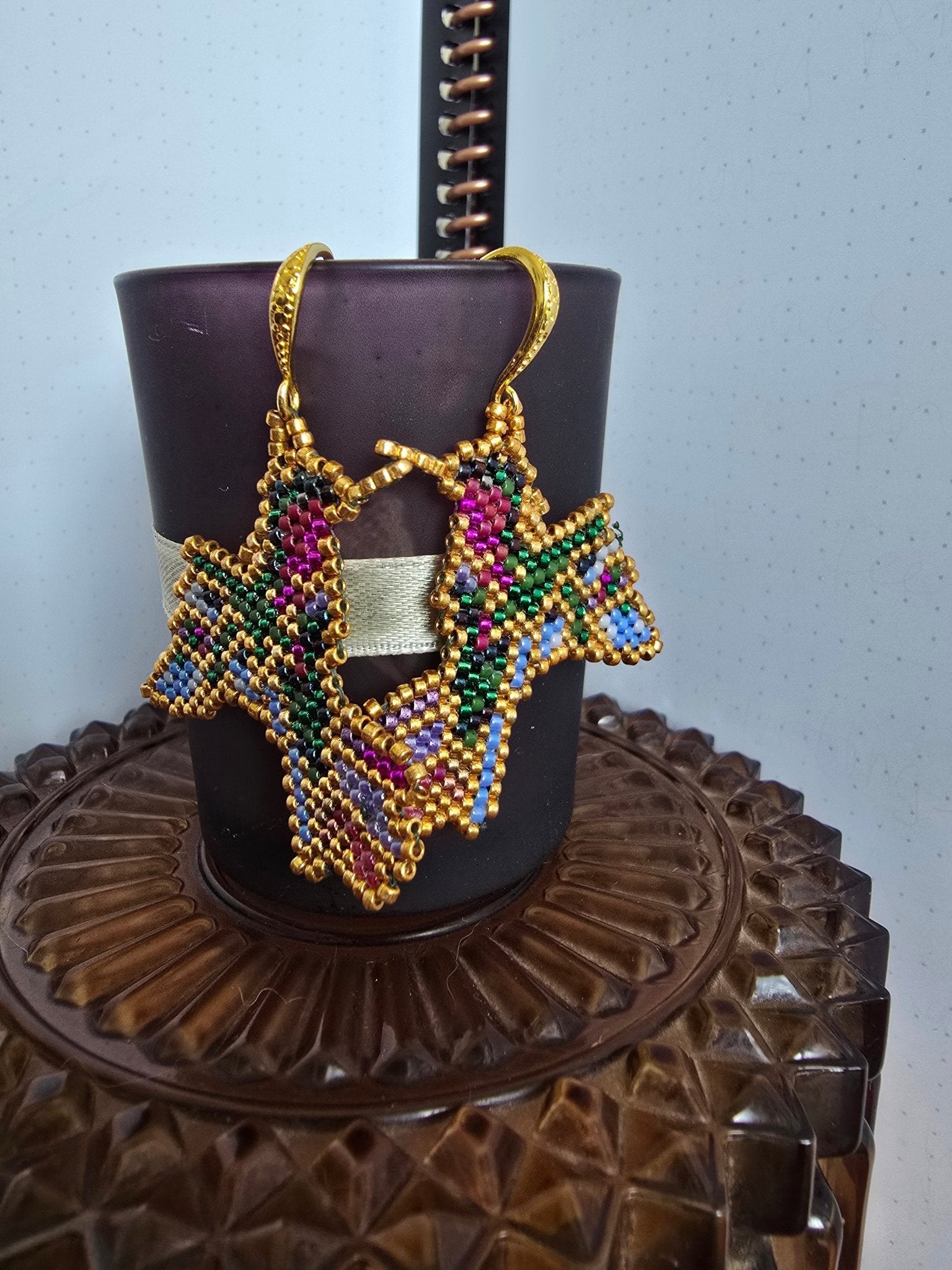 product_beaded jewelry - shop_name Li Moosh Shway Hummingbird Studio